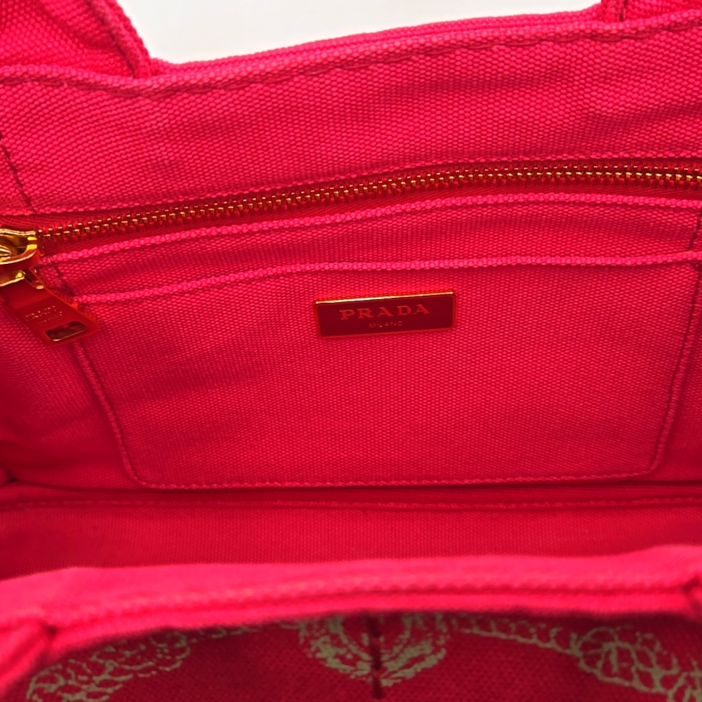 PRADA Canvas Canapa Tote Cotton Denim B2439G Pink - COA included - Picture 12 of 12